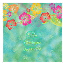 Leis/Luau/hibiscus Wedding Invitations