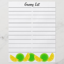 Lemon Lime Grocery Shopping List Flyer