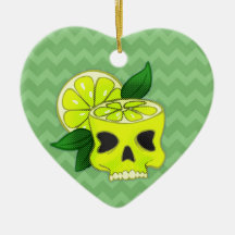 Lemon Skull Christmas Ornament
