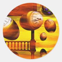 Lenny art Time Surrealism Contemporary artist Round Stickers