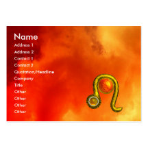 LEO , bright  vibrant  topaz red yellow clouds Business Card