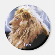 "LEO" Lion Astrology Art Magnet