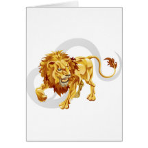 Leo the lion star or birth or zodiac sign cards