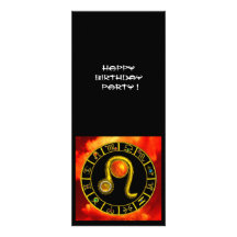 LEO TOPAZ ,bright yellow red orange black Personalized Invitation