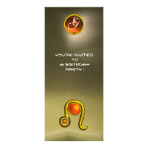 LEO TOPAZ MONOGRAM yellow orange red grey agate Personalised Invites