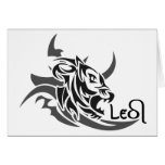Leo Tribal Lion Tattoo Custom Greeting Card