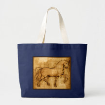 Leonardo Da Vinci Horse Art Canvas Bags