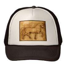 Leonardo Da Vinci Horse Art Mesh Hats