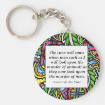 Leonardo Da Vinci vegetarian quote Key Chains