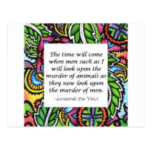 Leonardo Da Vinci vegetarian quote Postcards