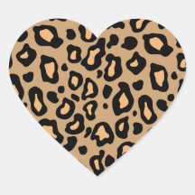 Leopard Animal Print Heart Stickers