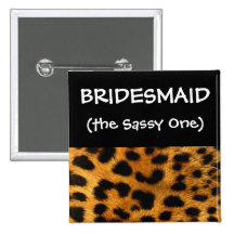 Leopard Bridesmaid Button