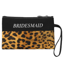 Leopard Bridesmaid Wristlet Clutches