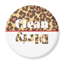 Leopard Clean/Dirty Dishwasher Magnet magnets