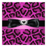 Leopard Event Black Pink bow Custom Announcement