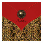Leopard Jewel Red All Occasion Party Personalized Announcements