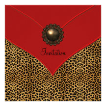 Leopard Jewel Red All Occasion Party Personalized Announcements
