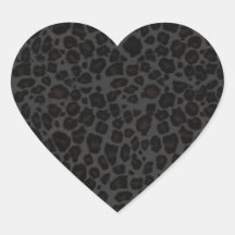 Leopard Pattern Heart Sticker