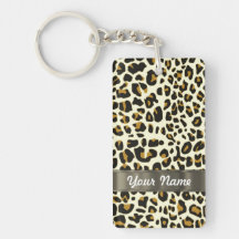 leopard print acrylic keychain