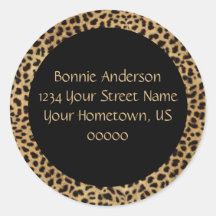 Leopard Print Address Sticker