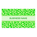 Leopard Print and Plain Lime Green Business Card Template