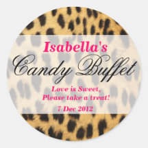 leopard print Candy Buffet Sticker