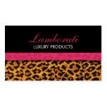 Leopard Print Fashion Designer Elegant Modern Pink Business Card Template