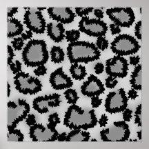Leopard Print Pattern, Black and Grey.