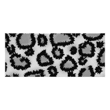 Leopard Print Pattern, Black and Grey. Invites