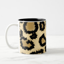 Leopard Print Pattern, Brown and Black. Coffee Mug