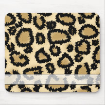 Leopard Print Pattern, Brown and Black. Mouse Pads