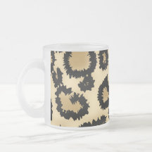 Leopard Print Pattern, Brown and Black. Mugs