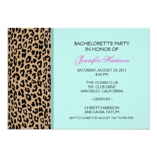 Leopard Print Personalized Invitations
