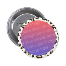 leopard print photo frame border button