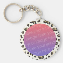 leopard print photo frame border key chain