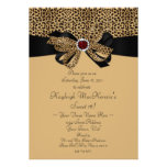 Leopard Print Ruby Diamonds Sweet 16 Invitation