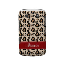Leopard Print Skin Blackberry Bold Case Red Ribbon