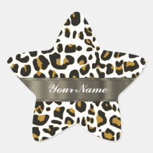 leopard print star sticker