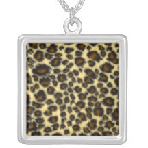 Leopard Print Sterling Silver Necklace