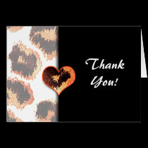 Leopard Print Thank You Card cards