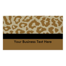 leopard print with black stripe business card template