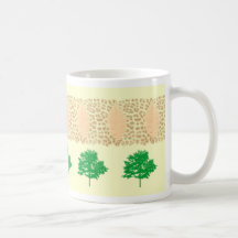 leopard print with trees and leaves mug