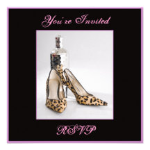 Leopard Shoe Invitation Square, You're Invited
