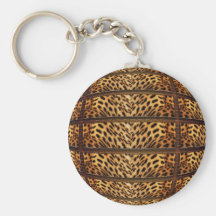 Leopard skin keychains & keyrings