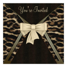 Leopard Womans Birthday Party Personalised Invitation