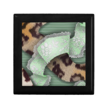 Leopards 'n Lace - green - Trinket Box
