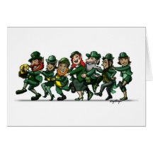 Leprechauns Conga Greeting Card