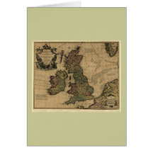 Les Isles Britanniques, 1700's Map Card