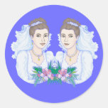 Lesbian Brides Wedding Round Stickers