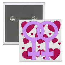 Lesbian Marriage Hearts Button